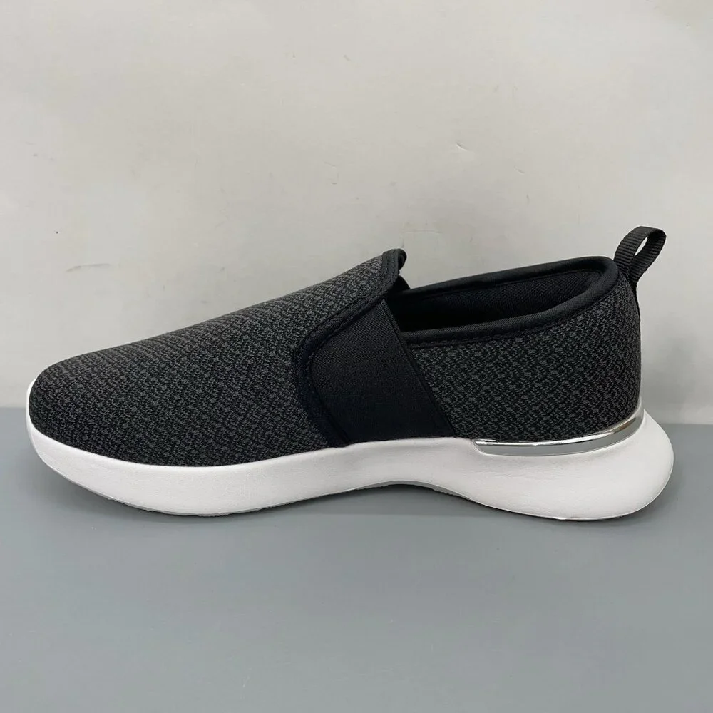 Fitville‎ Slip On Loafers Shoes Comfort Walking Recovery Black Gray Women 8 Wide